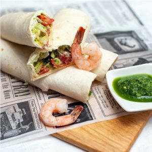 Фото 15. Тортильи с креветками, курицей