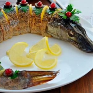 Фото Щука фаршированная с грибами